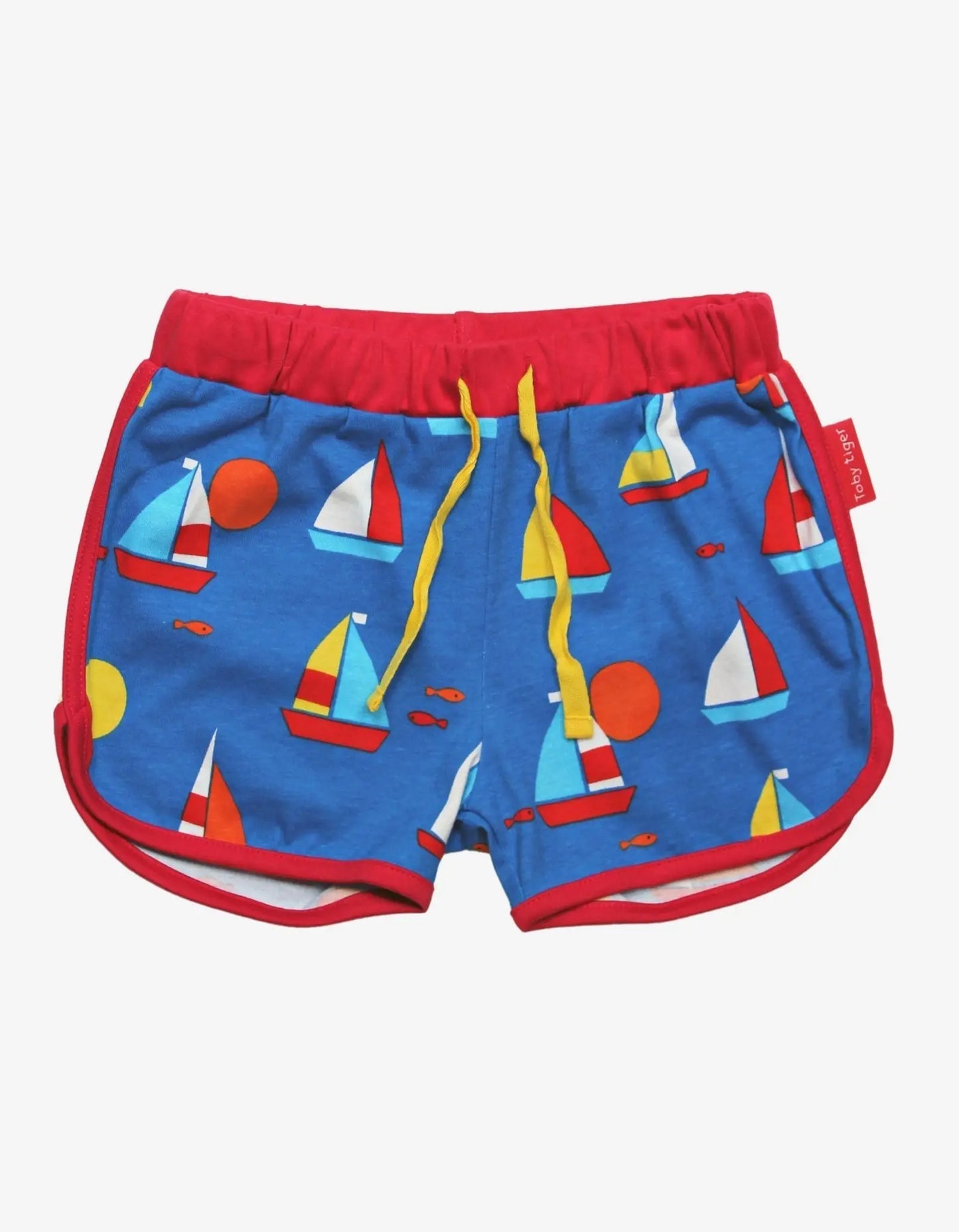 Organic Sailboat Print Running Shorts Toby Tiger