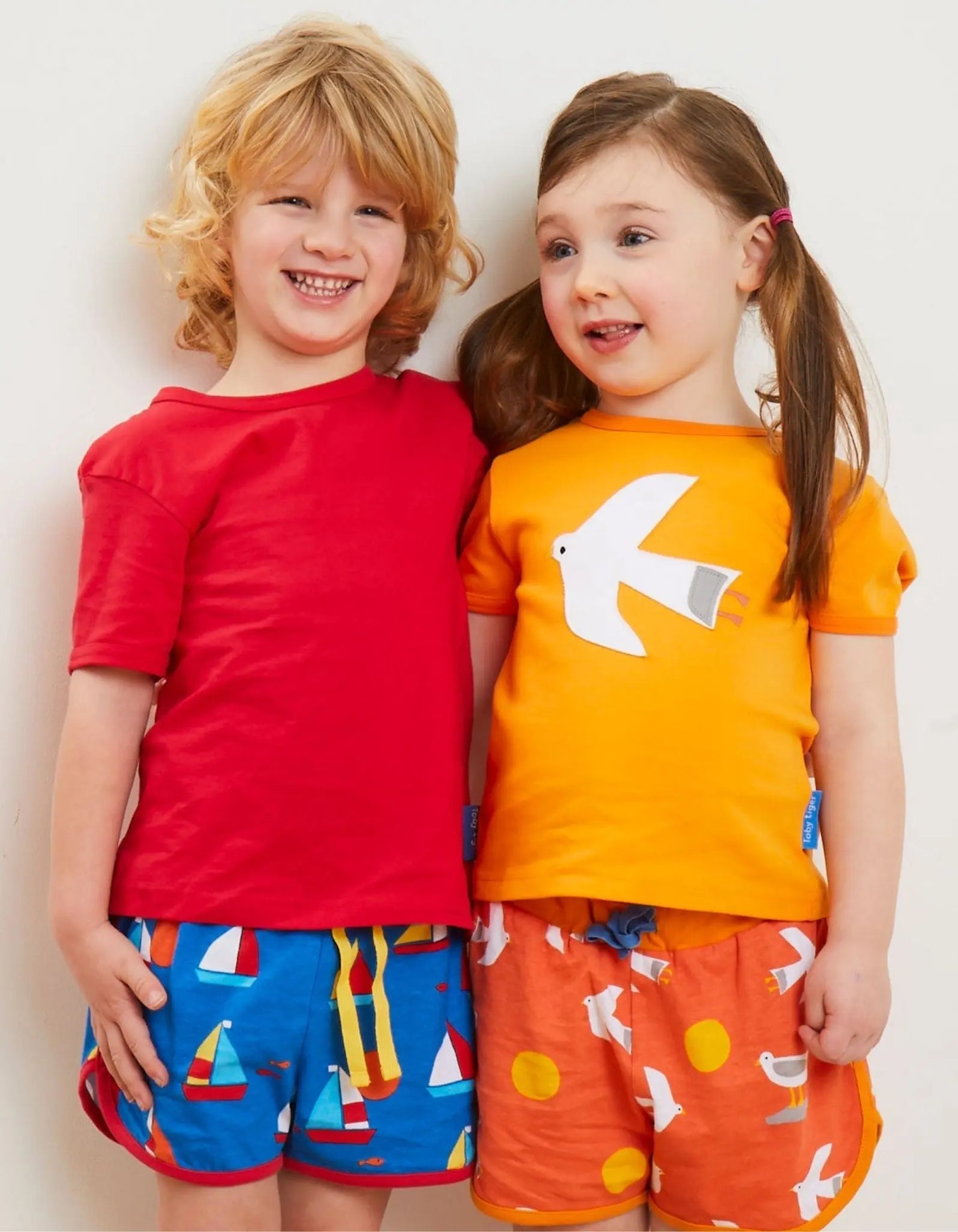 Organic Sailboat Print Running Shorts Toby Tiger