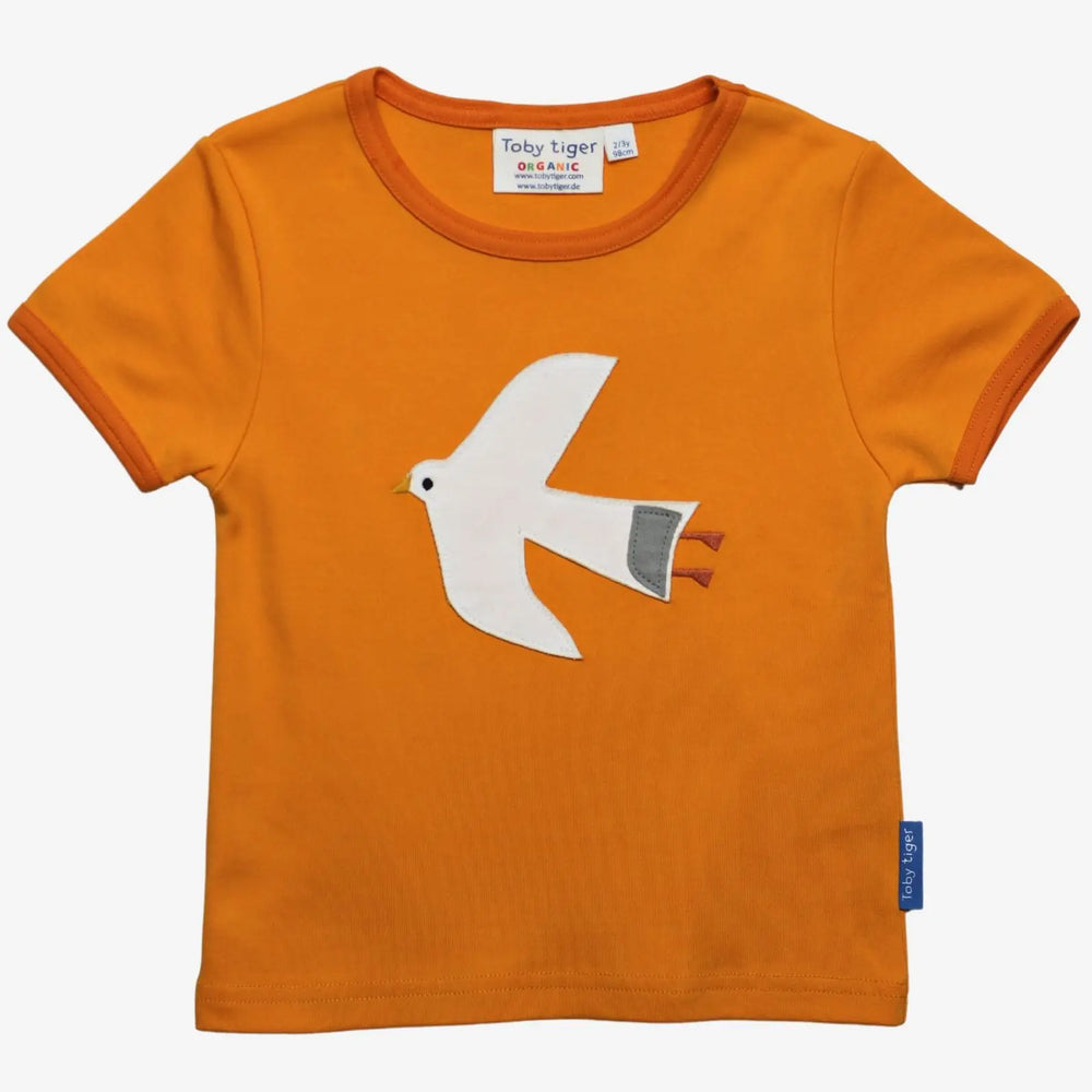Organic Seagull Applique Short-Sleeved T-Shirt Toby Tiger