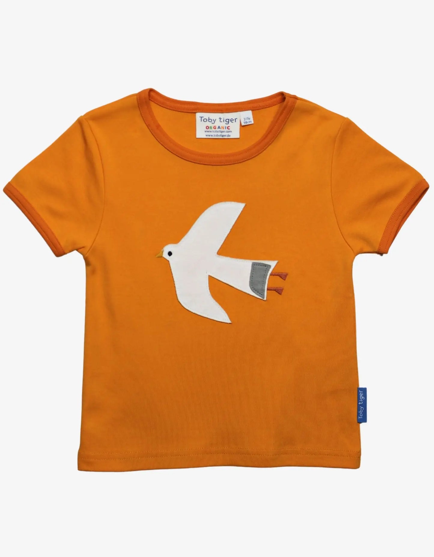 Organic Seagull Applique Short-Sleeved T-Shirt Toby Tiger