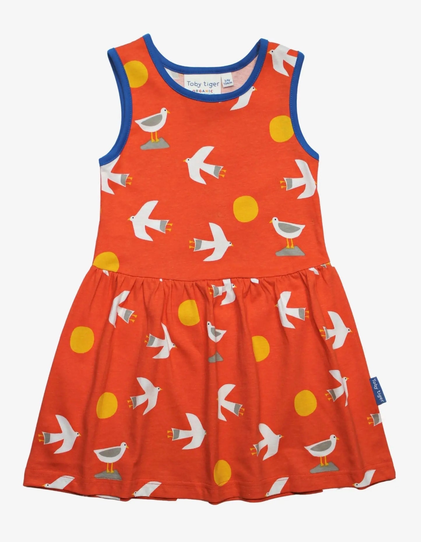 Organic Seagull Print Summer Dress Toby Tiger