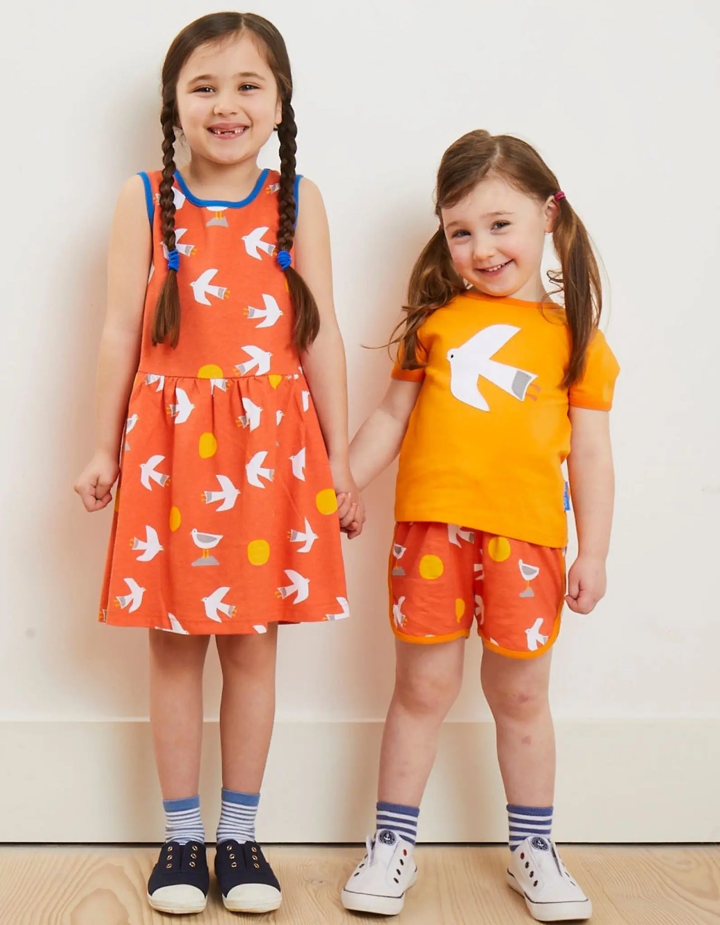 Organic Seagull Print Summer Dress Toby Tiger
