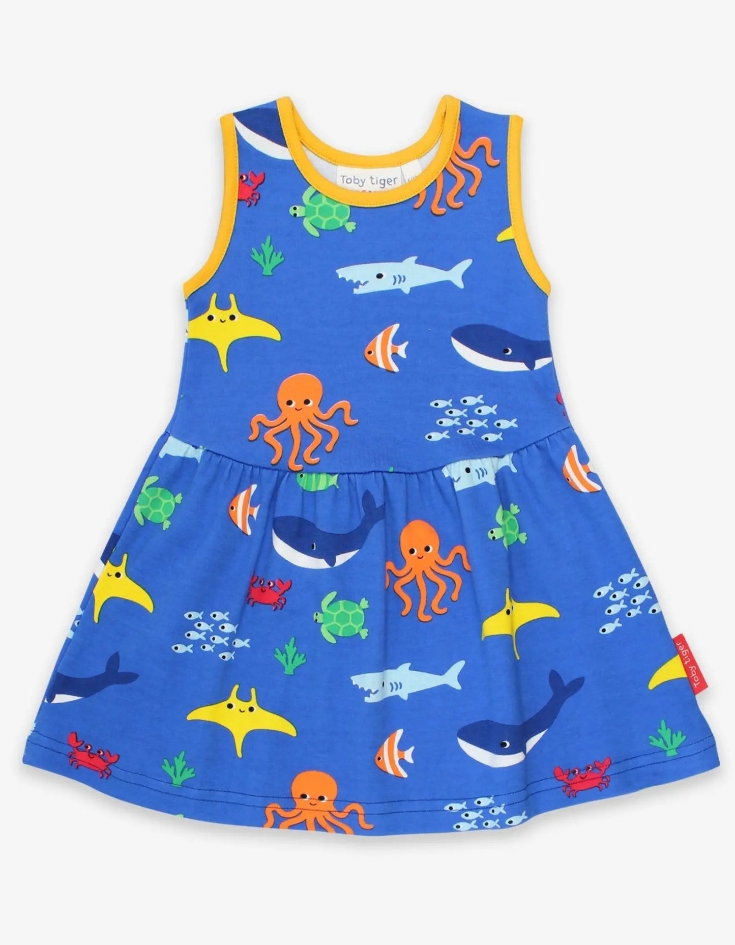 Organic Sealife Print Summer Dress Toby Tiger