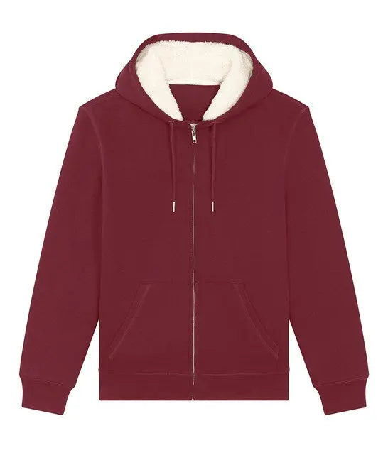 Organic Sherpa Zipped Hooded Sweatshirt: Unisex Earth Wardrobe