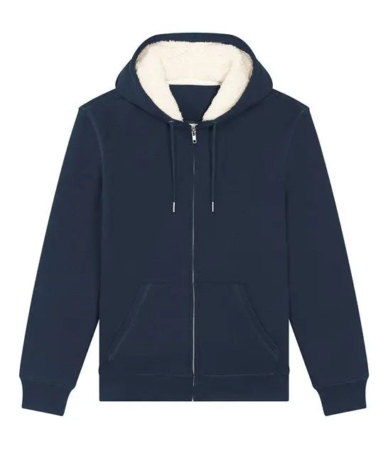 Organic Sherpa Zipped Hooded Sweatshirt: Unisex Earth Wardrobe