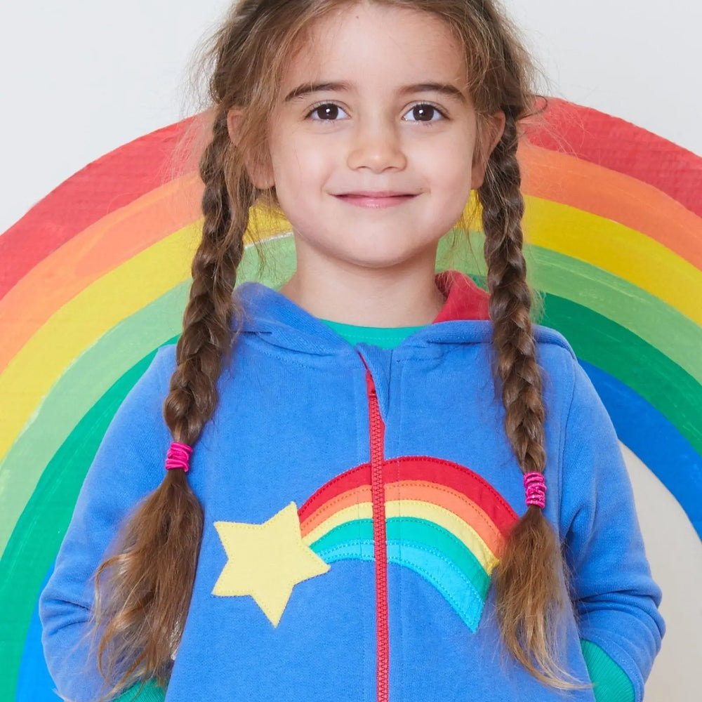 Organic Shooting Star Applique Hoodie Toby Tiger