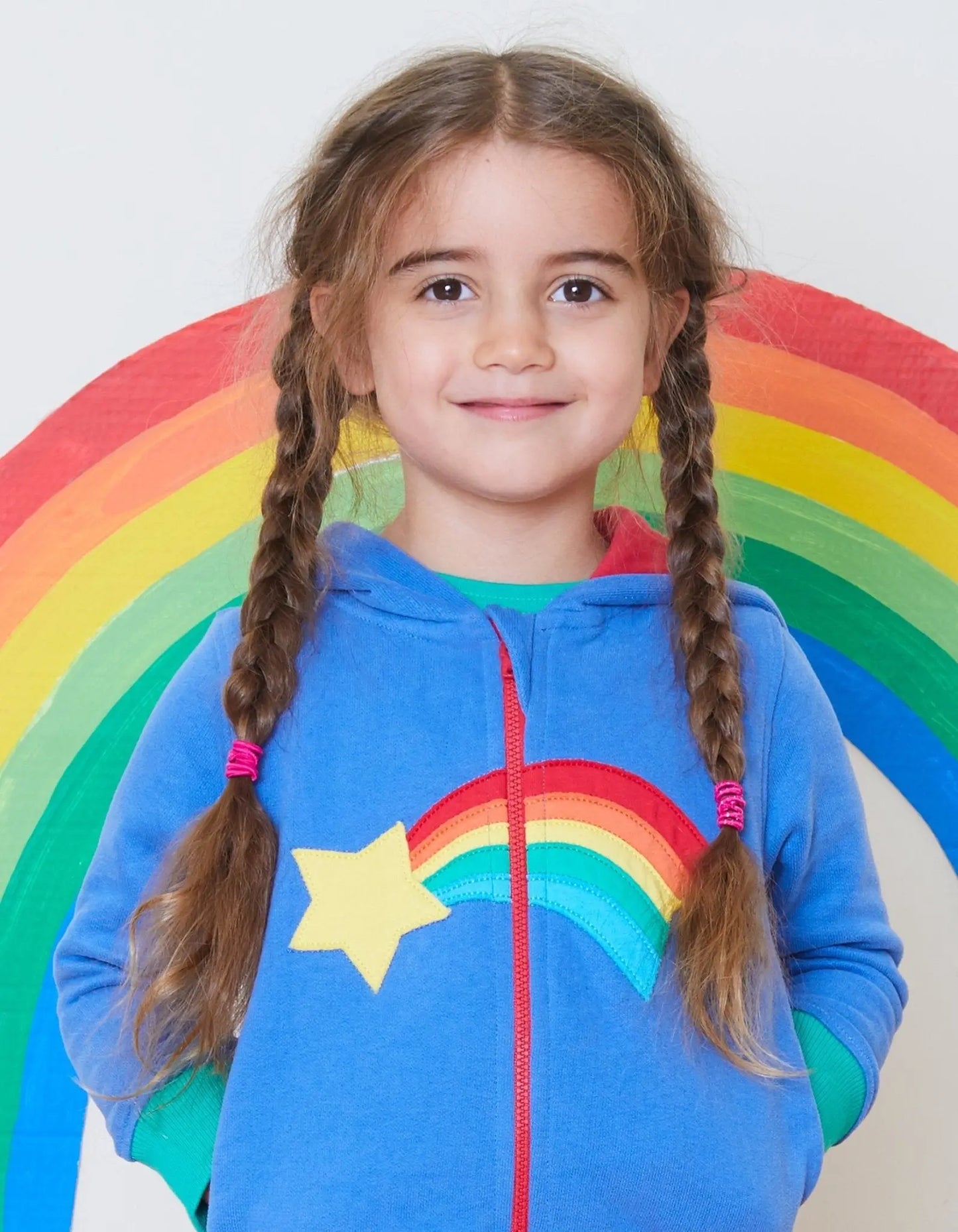 Organic Shooting Star Applique Hoodie Toby Tiger