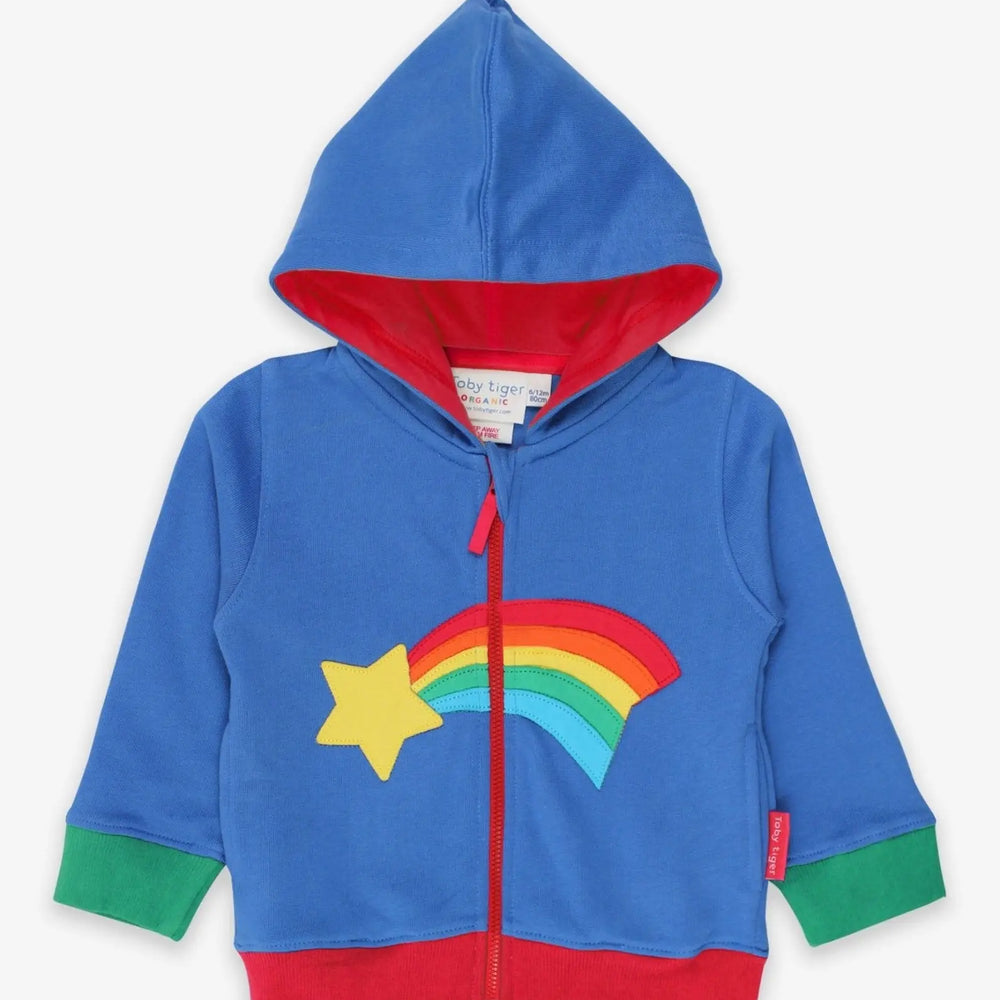 Organic Shooting Star Applique Hoodie Toby Tiger