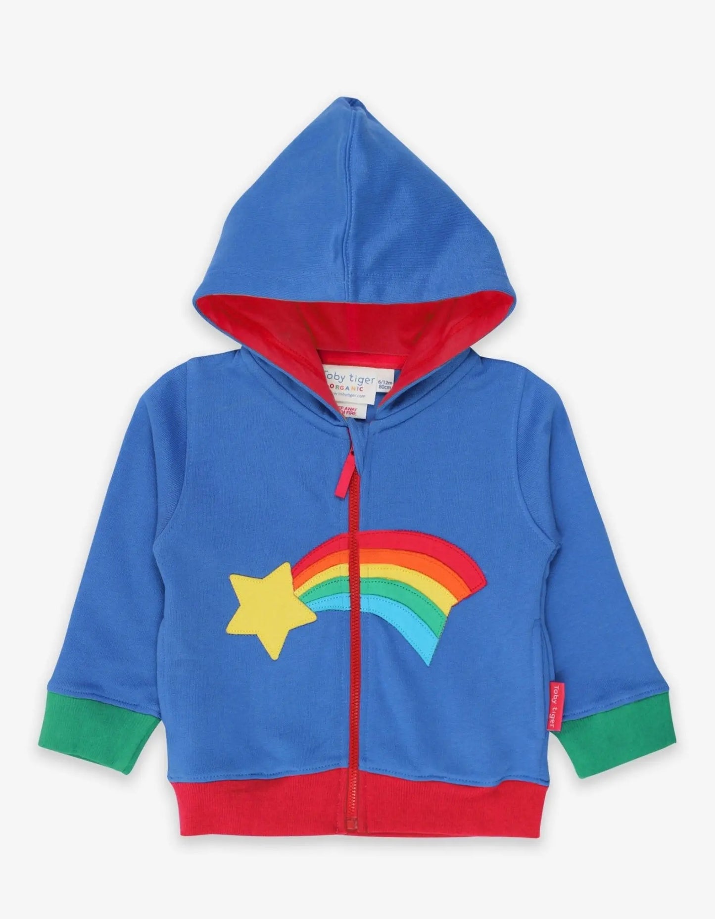 Organic Shooting Star Applique Hoodie Toby Tiger