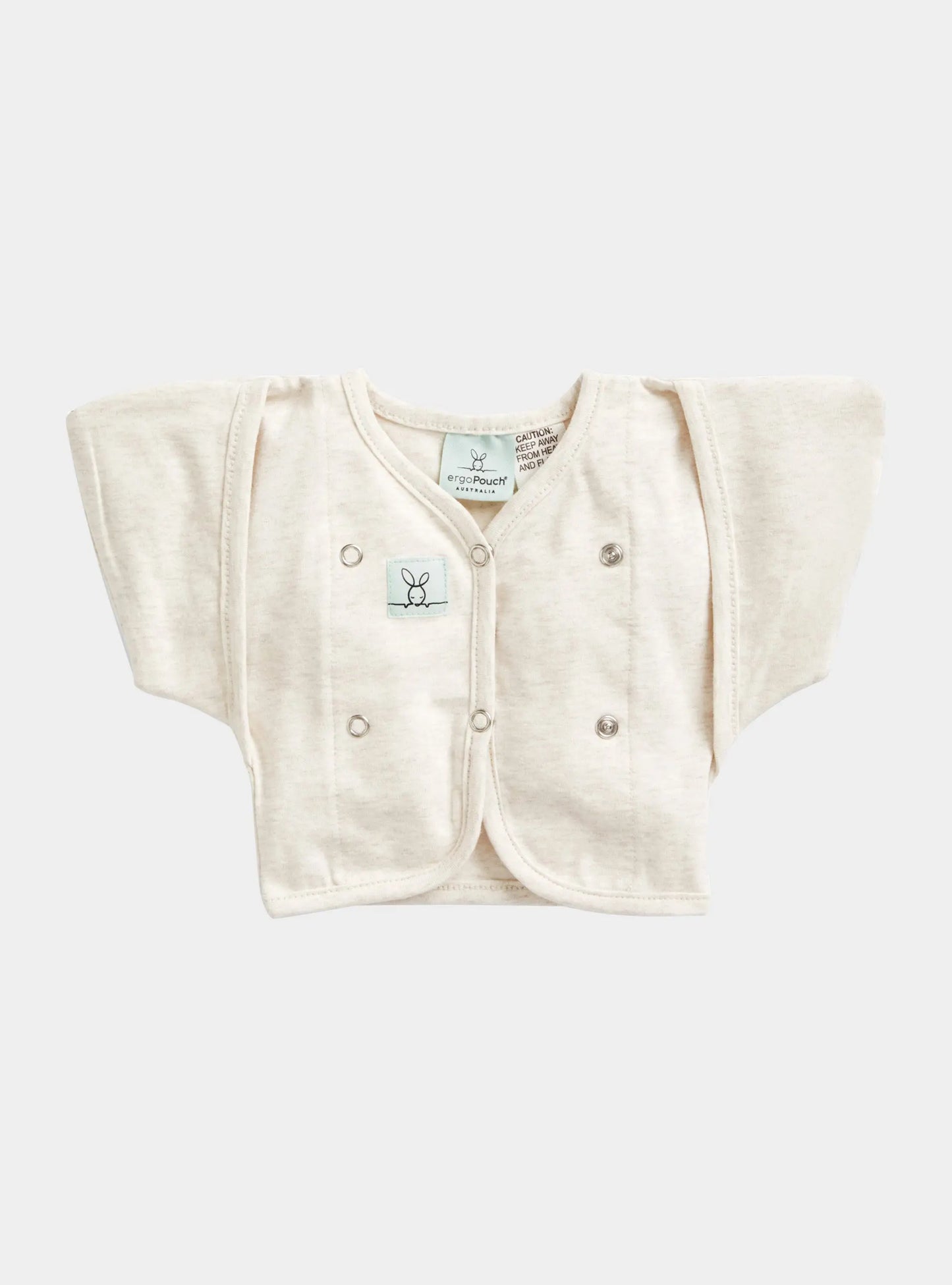 Organic Short Sleeved Butterfly Sleep Swaddle Cardi - Oatmeal 0.2 TOG ergoPouch