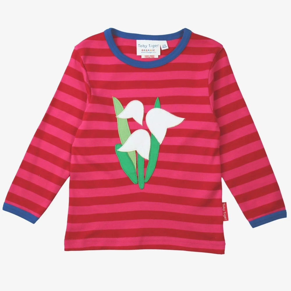 Organic Snowdrop Applique Long-Sleeved T-Shirt Toby Tiger