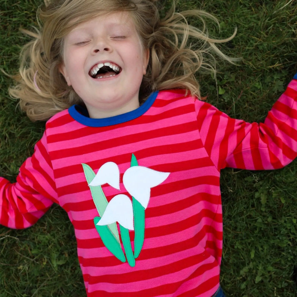 Organic Snowdrop Applique Long-Sleeved T-Shirt Toby Tiger