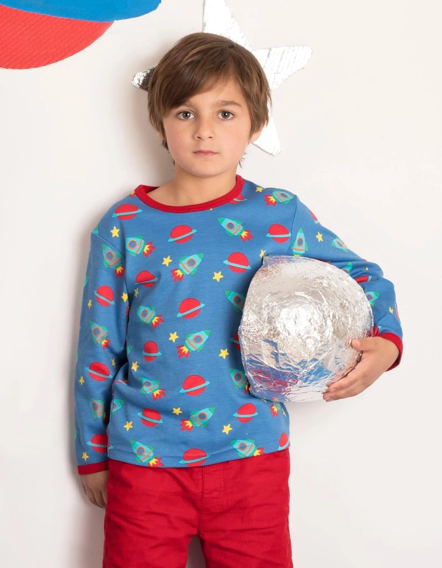 Organic Space Print Long-Sleeved T-Shirt Toby Tiger