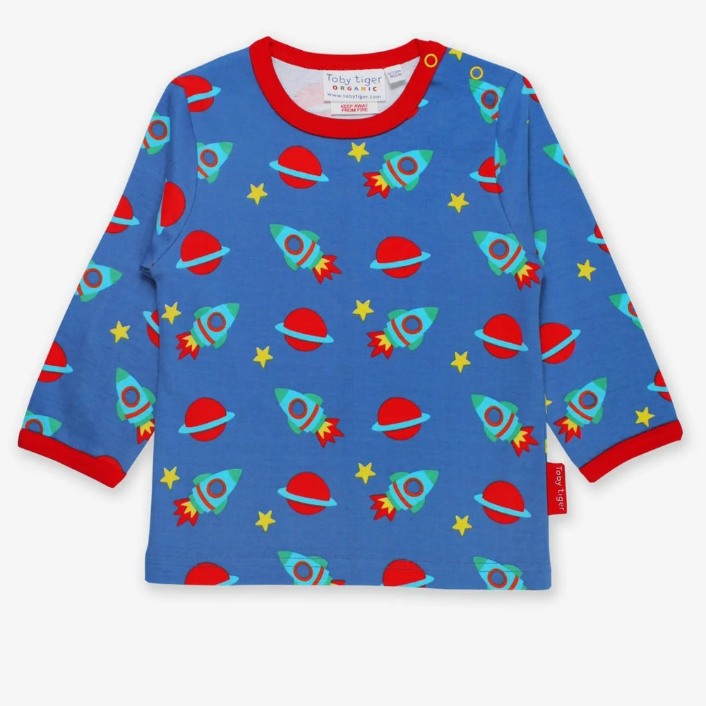Organic Space Print Long-Sleeved T-Shirt Toby Tiger