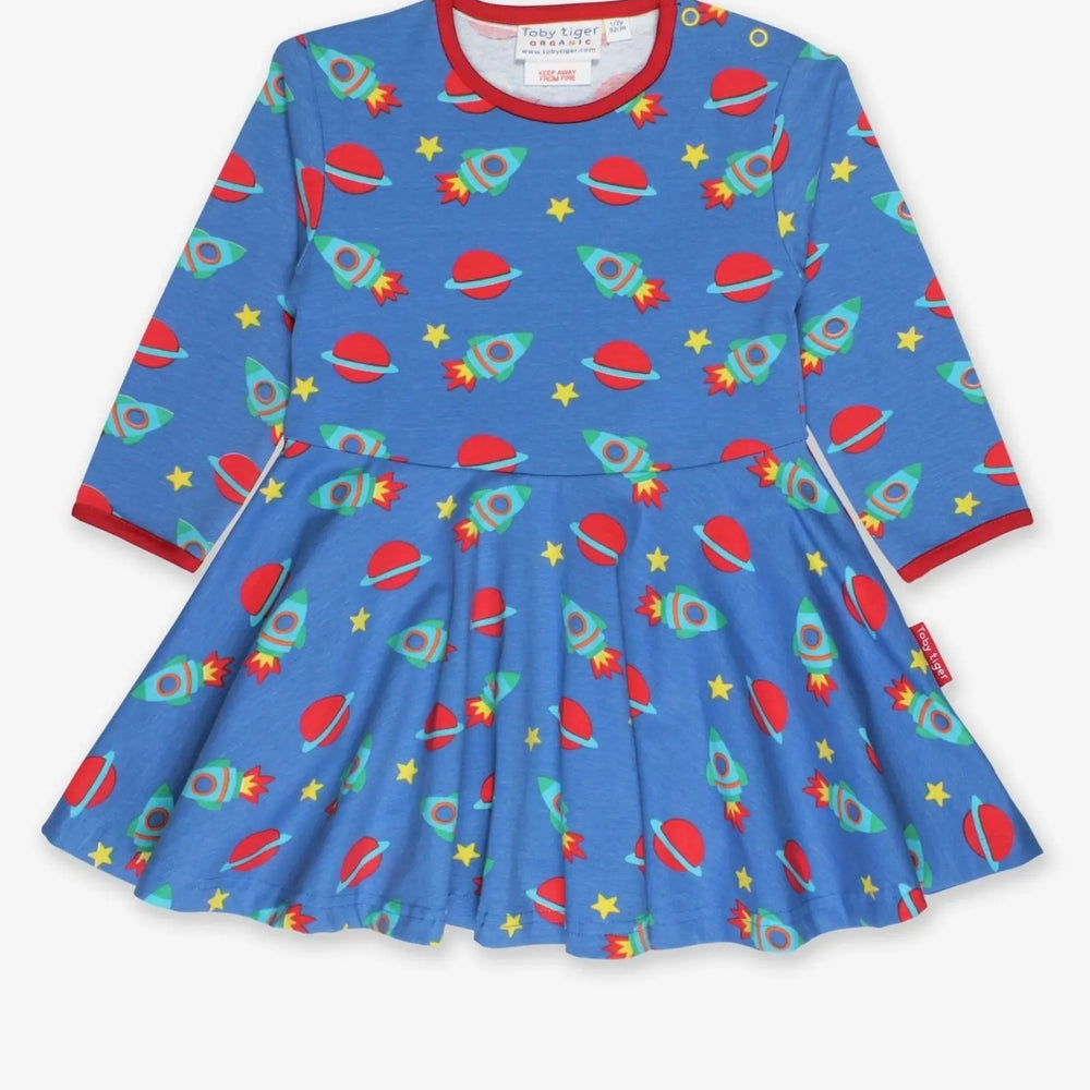 Organic Space Print Skater Dress Toby Tiger