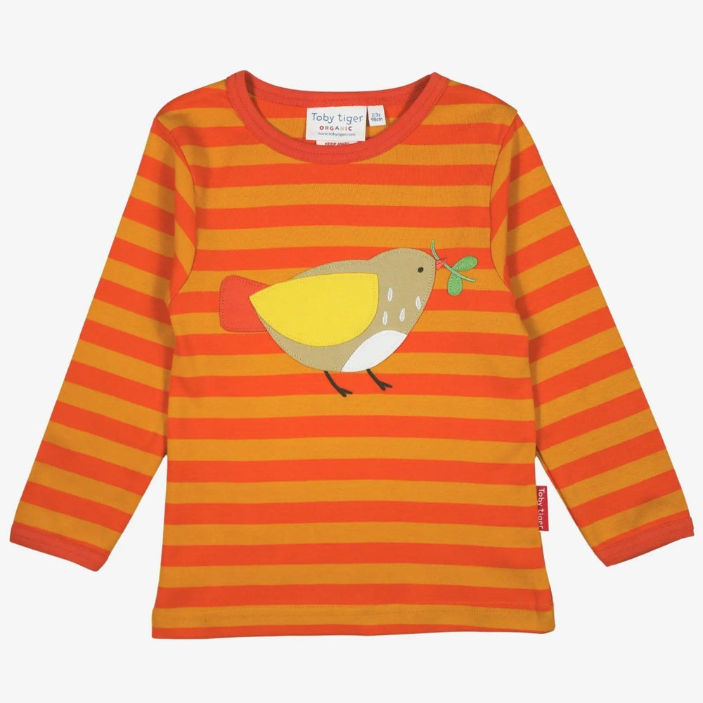 Organic Sparrow Applique Long-Sleeved T-Shirt Toby Tiger