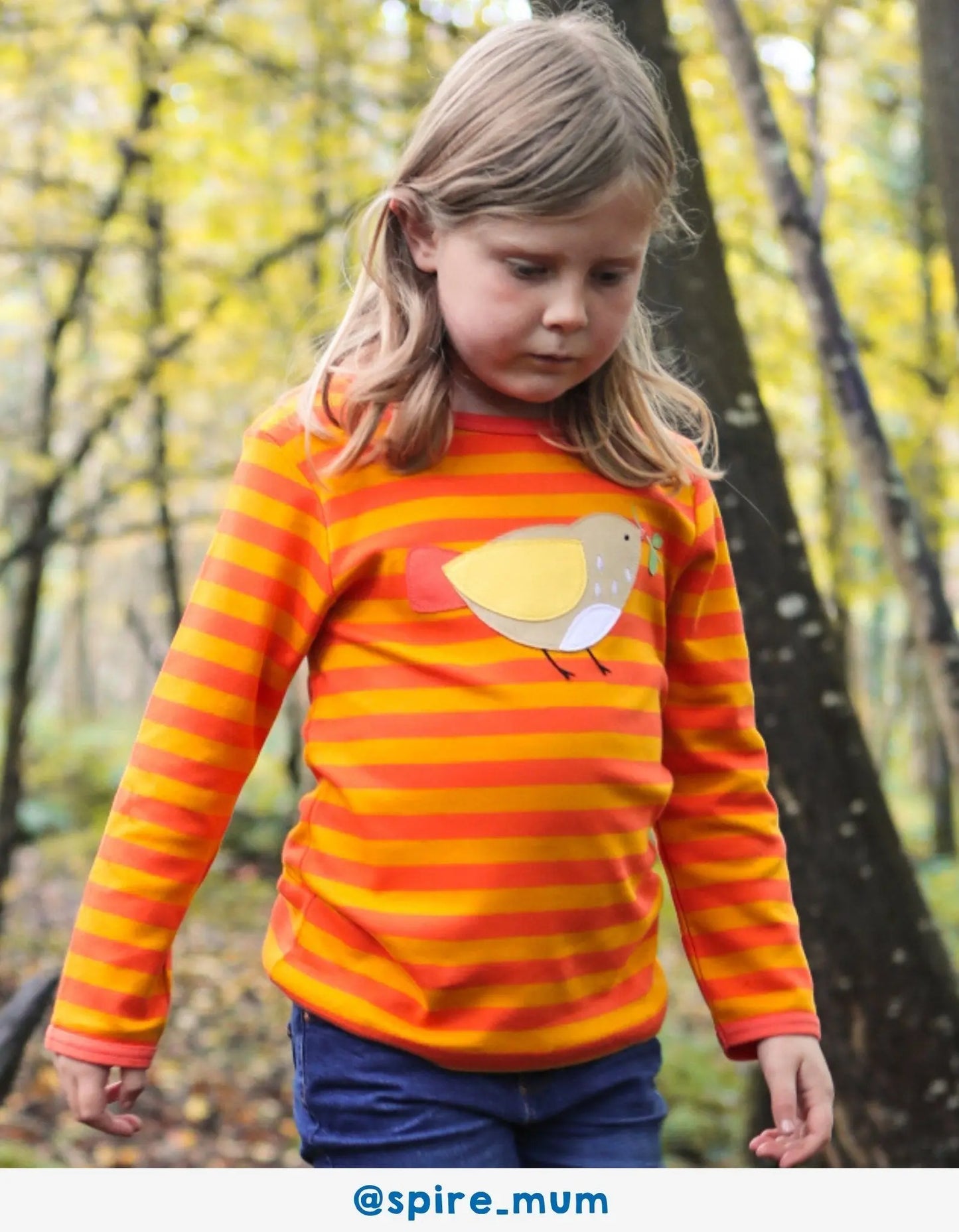 Organic Sparrow Applique Long-Sleeved T-Shirt Toby Tiger