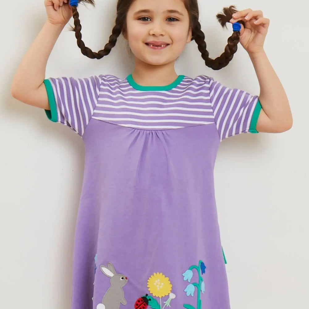 Organic Spring Applique Dress Toby Tiger