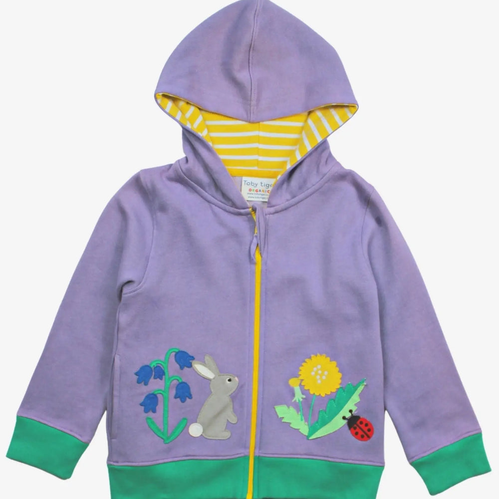 Organic Spring Applique Hoodie Toby Tiger