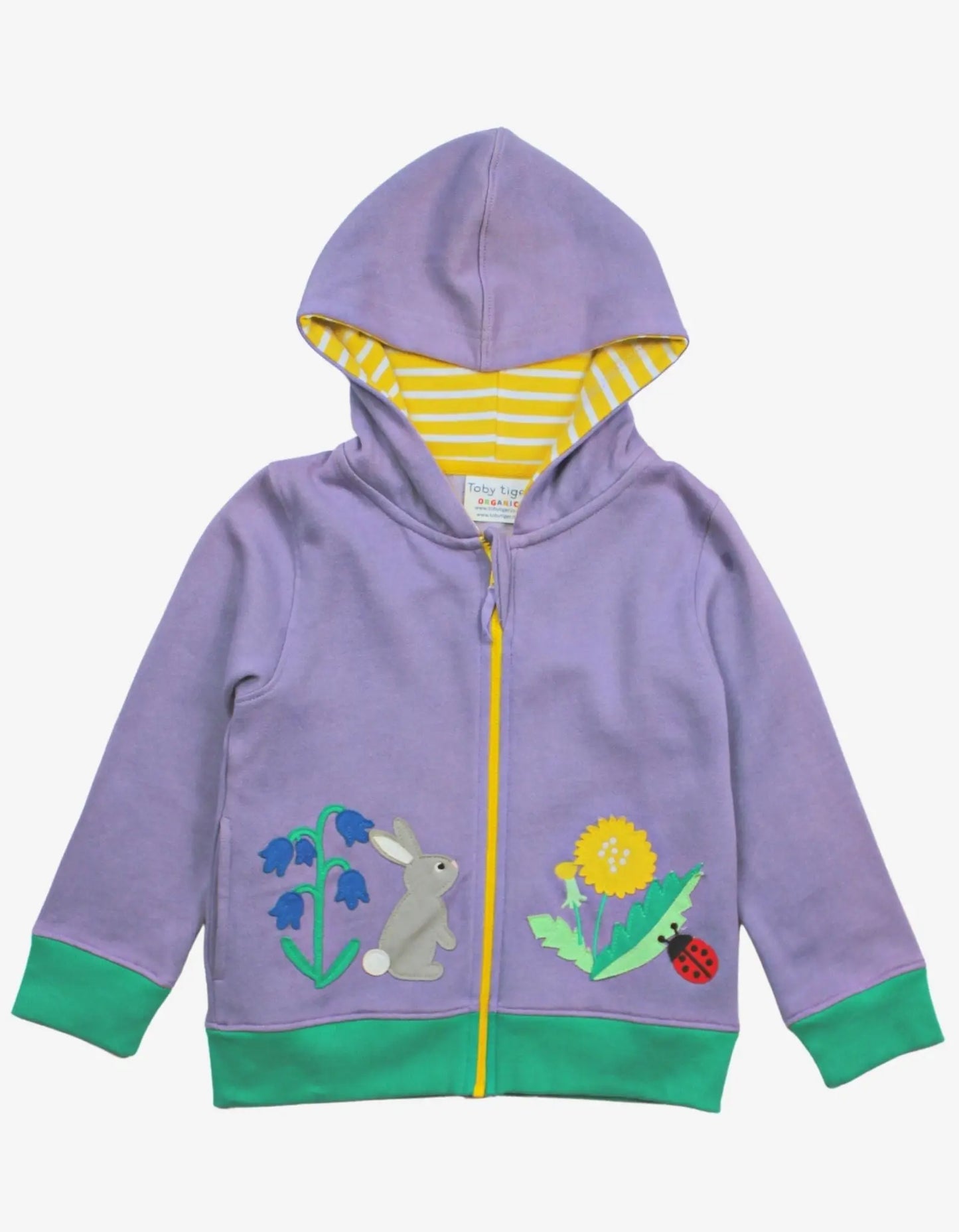 Organic Spring Applique Hoodie Toby Tiger