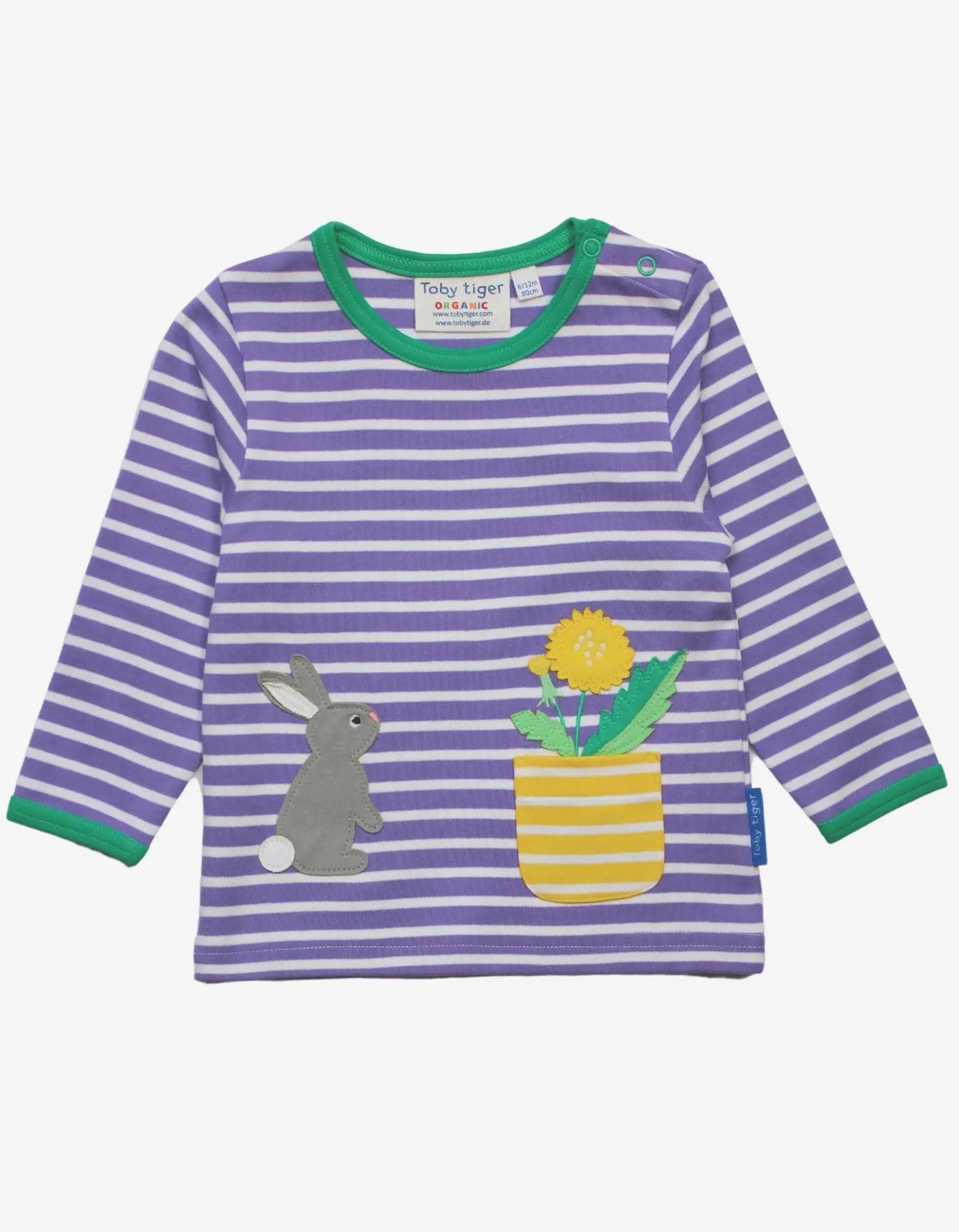 Organic Spring Applique Short-Sleeved T-Shirt Toby Tiger