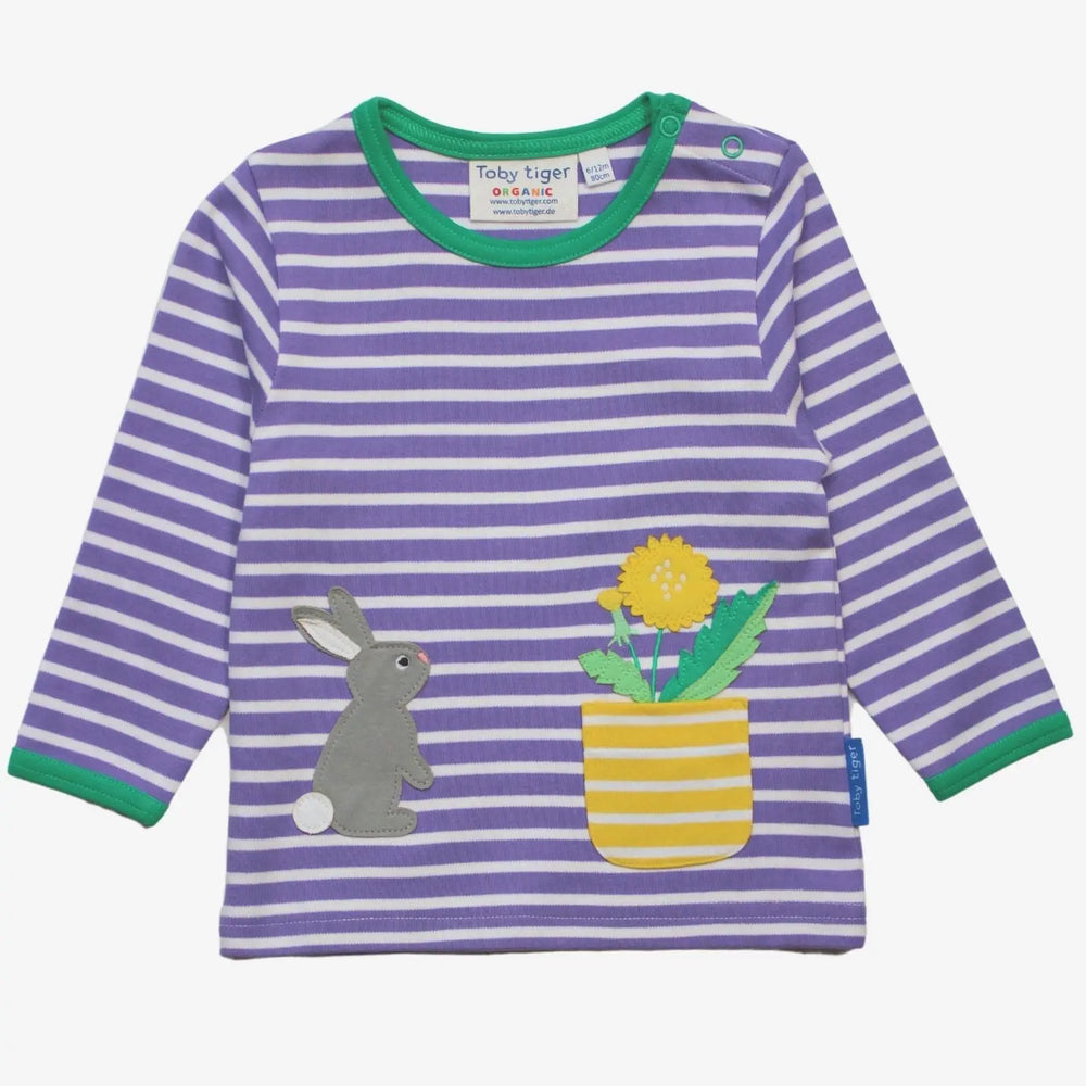 Organic Spring Applique Short-Sleeved T-Shirt Toby Tiger