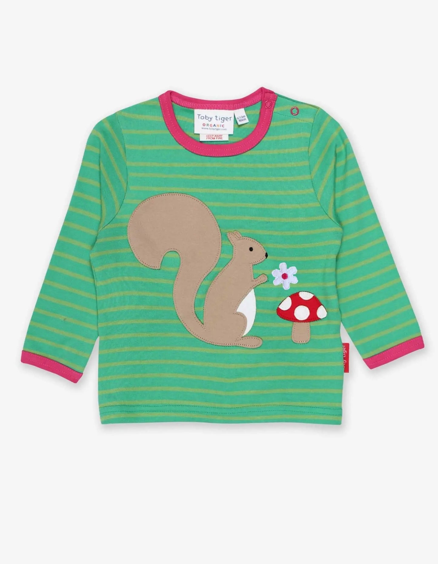 Organic Squirrel Applique Long-Sleeved T-Shirt Toby Tiger