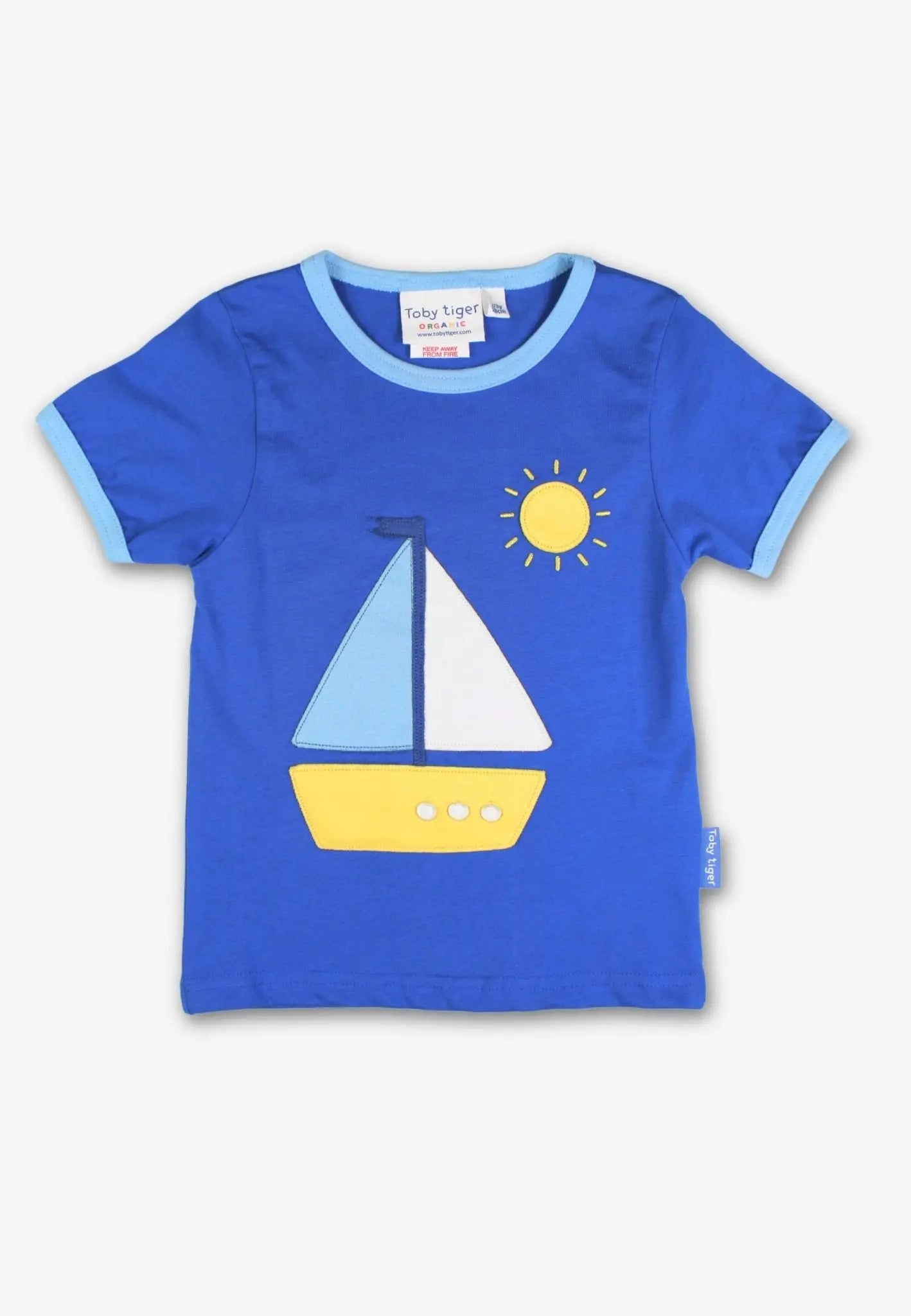 Organic St Ives Boat Applique Short-Sleeved T-Shirt Toby Tiger