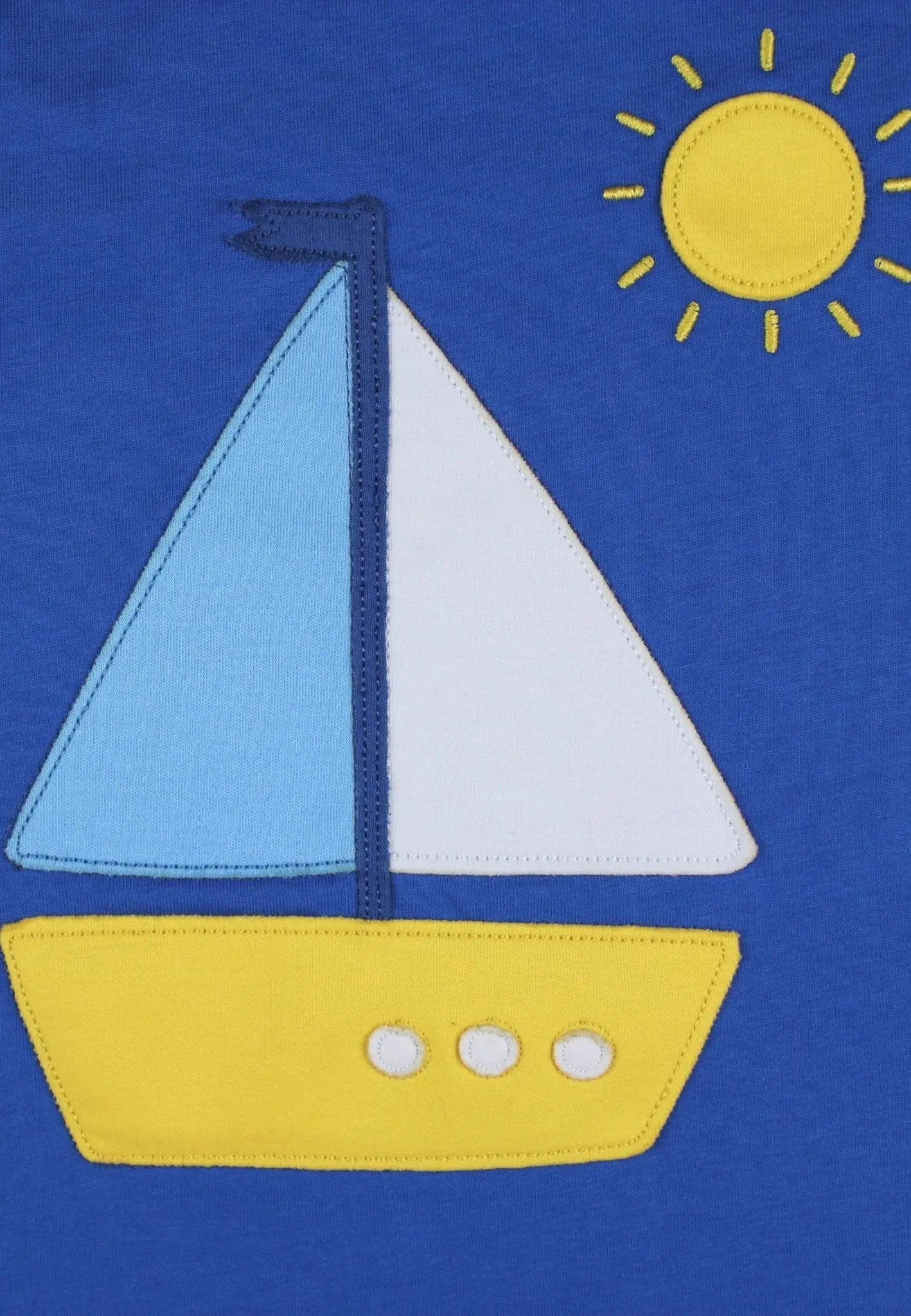 Organic St Ives Boat Applique Short-Sleeved T-Shirt Toby Tiger