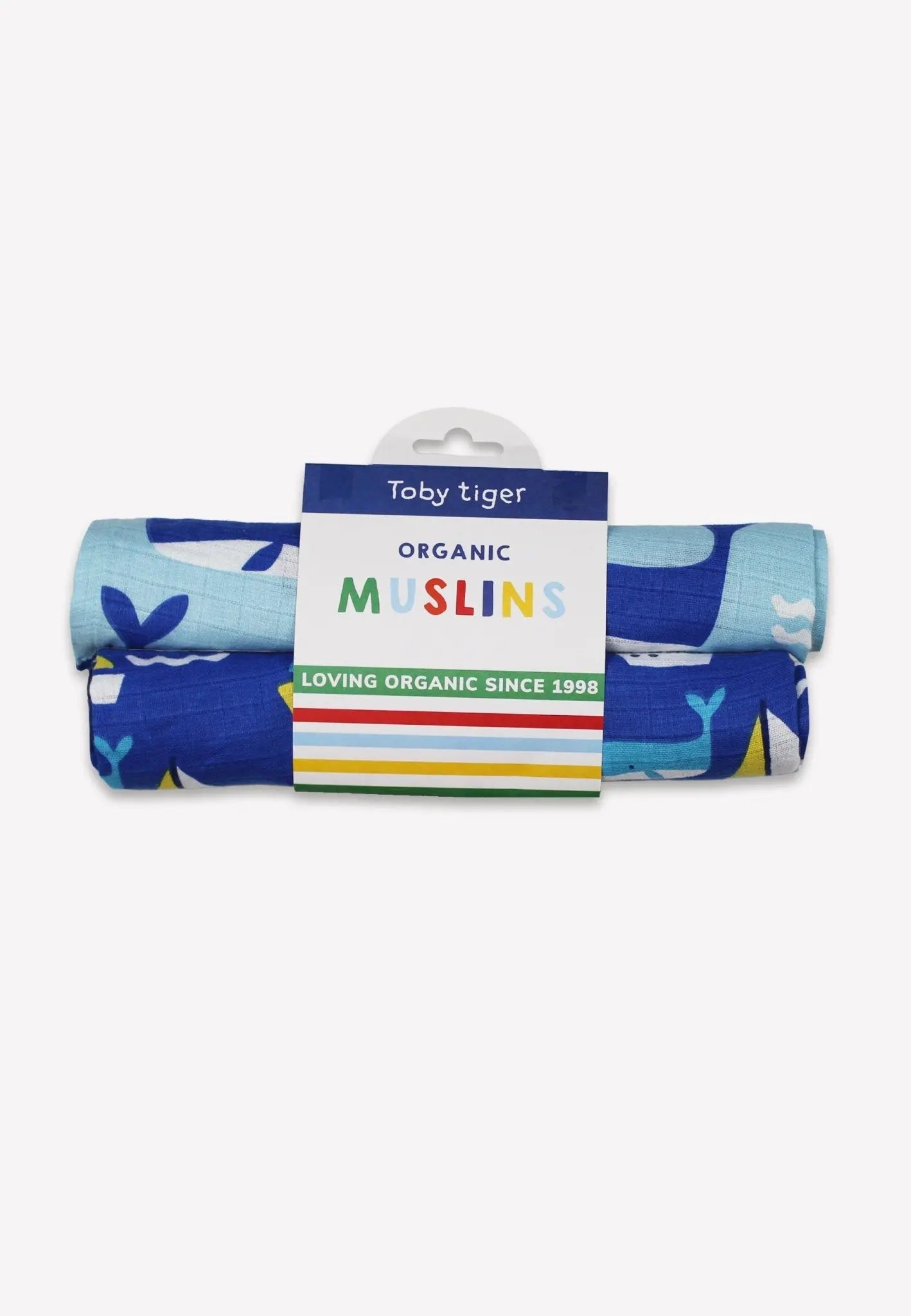 Organic St Ives Print 2 Pack Muslins Toby Tiger