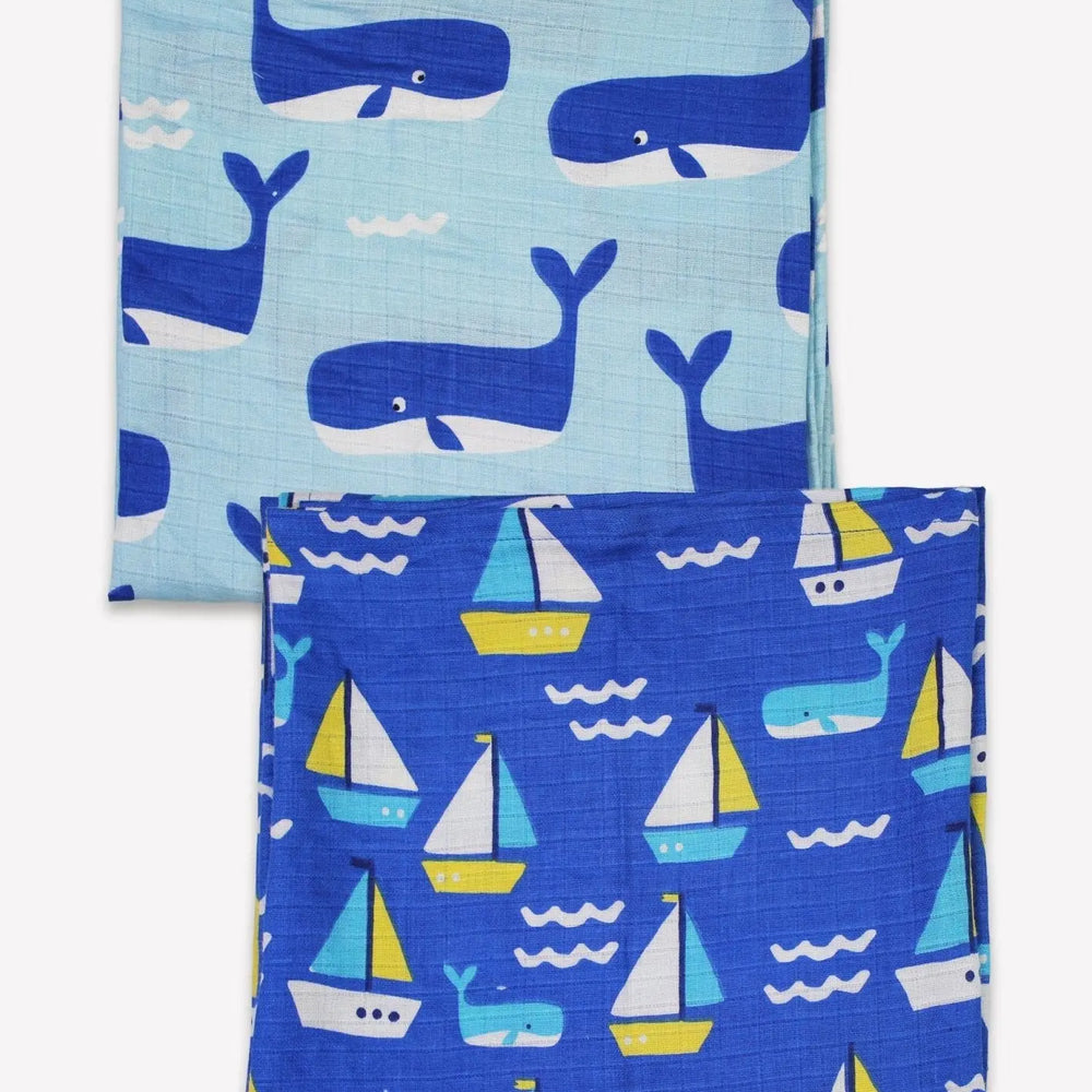 Organic St Ives Print 2 Pack Muslins Toby Tiger
