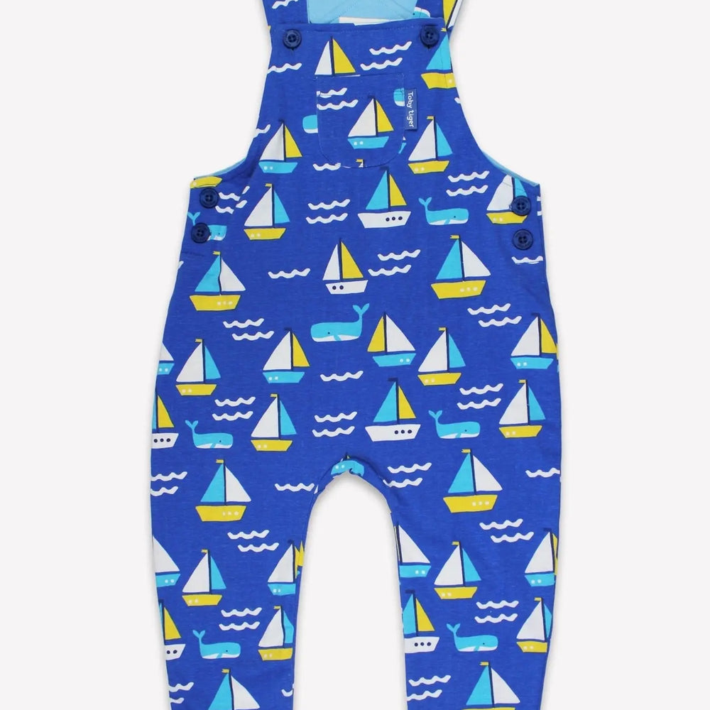 Organic St Ives Print Dungarees Toby Tiger