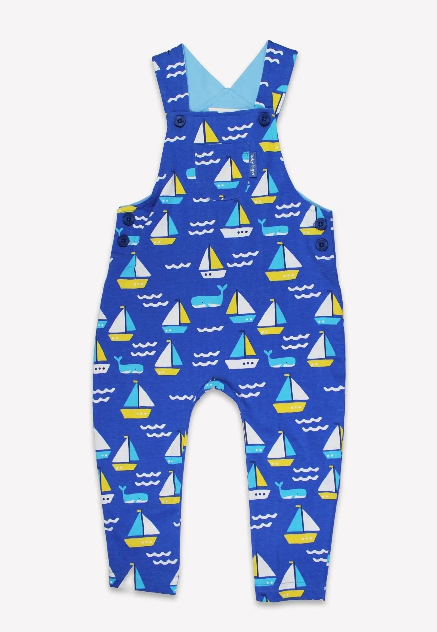 Organic St Ives Print Dungarees Toby Tiger