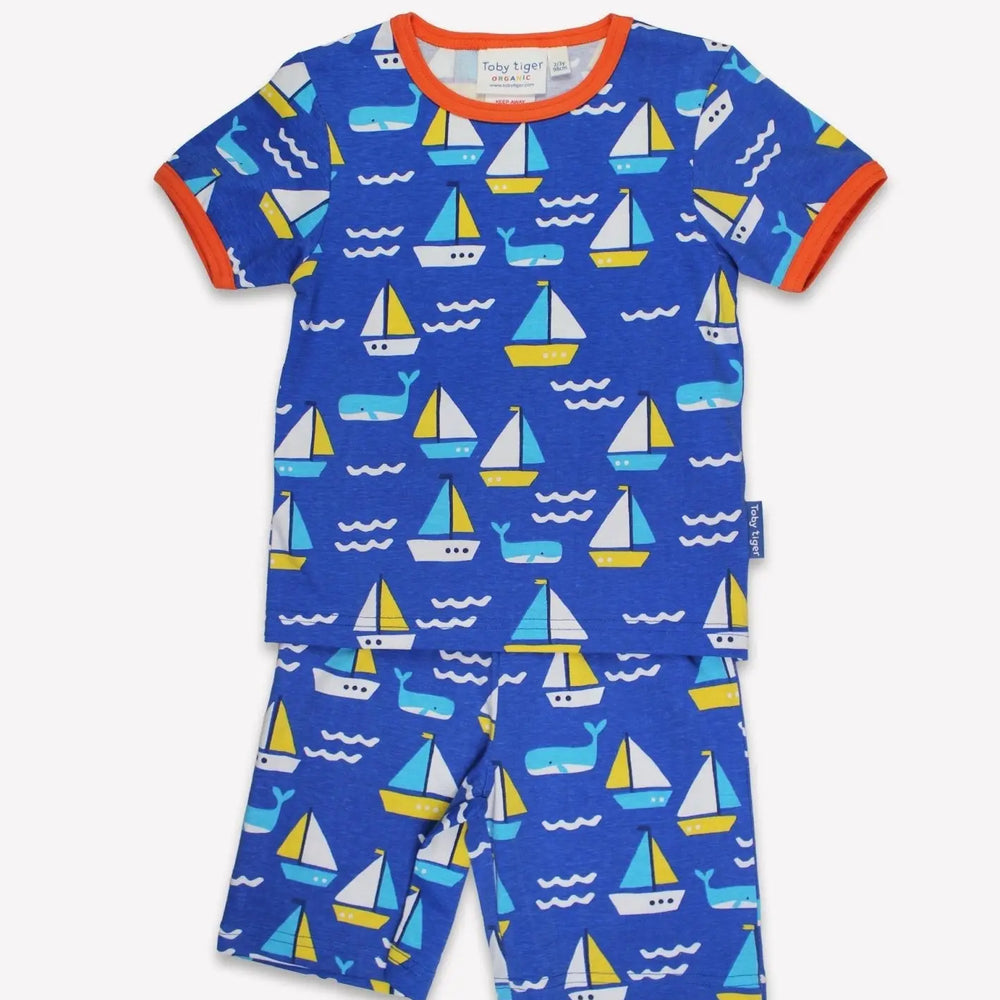 Organic St Ives Print Short Pyjamas Toby Tiger