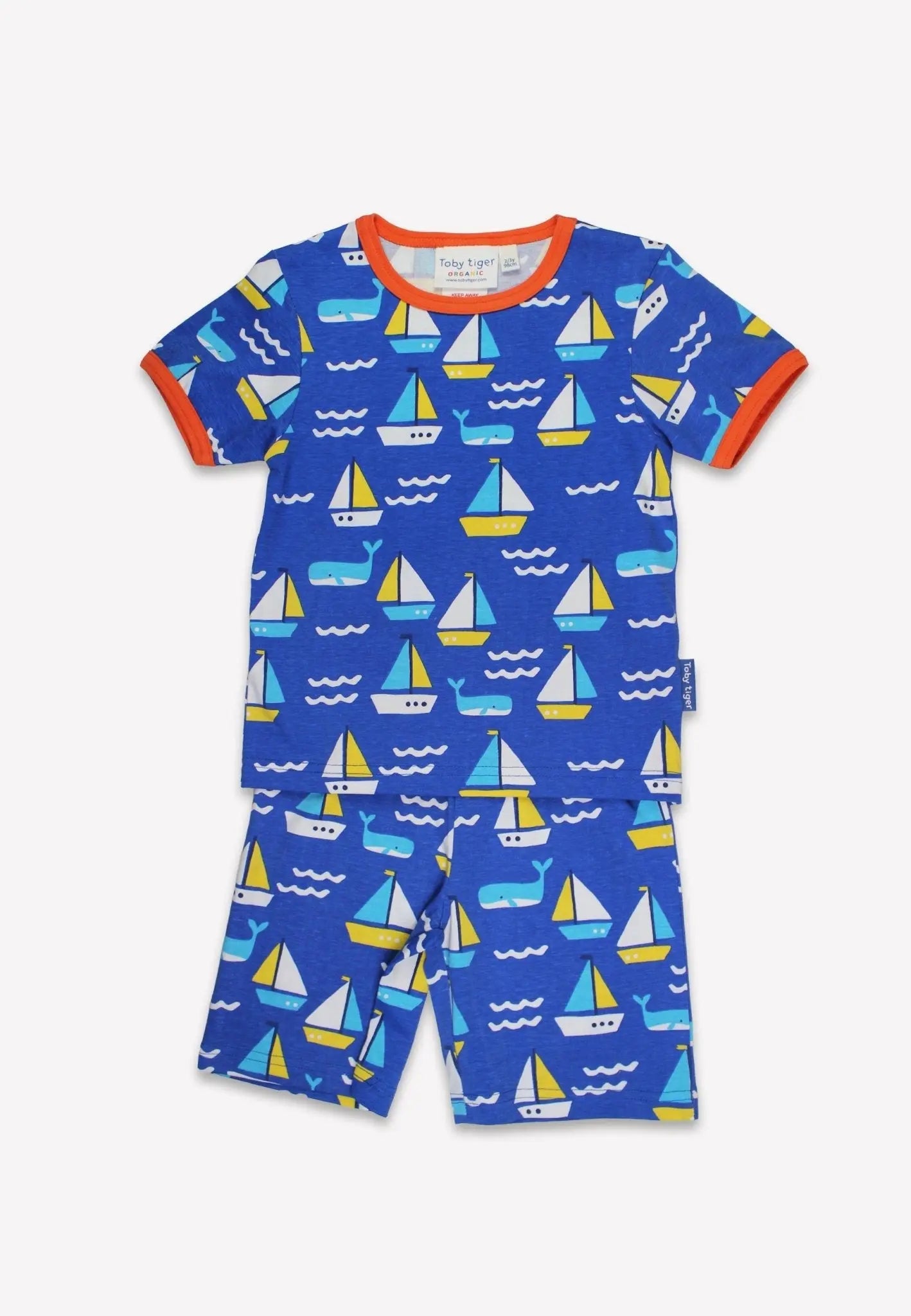 Organic St Ives Print Short Pyjamas Toby Tiger