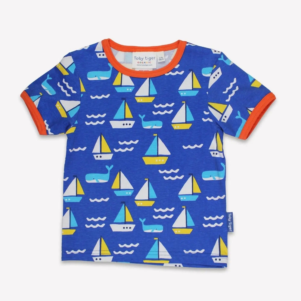 Organic St Ives Print Short Pyjamas Toby Tiger