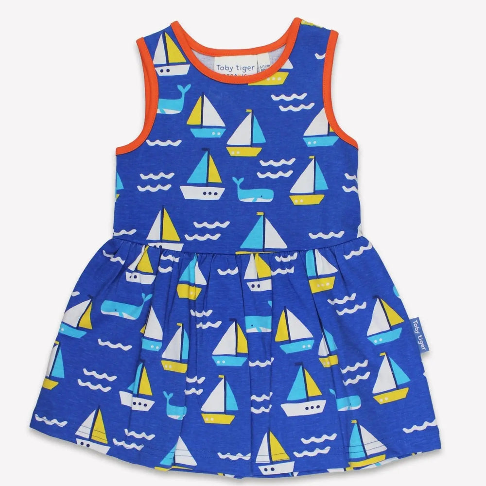 Organic St Ives Print Summer Dress Toby Tiger