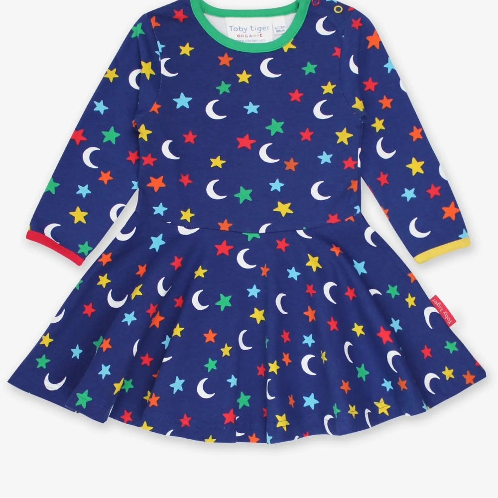 Organic Star Print Skater Dress Toby Tiger