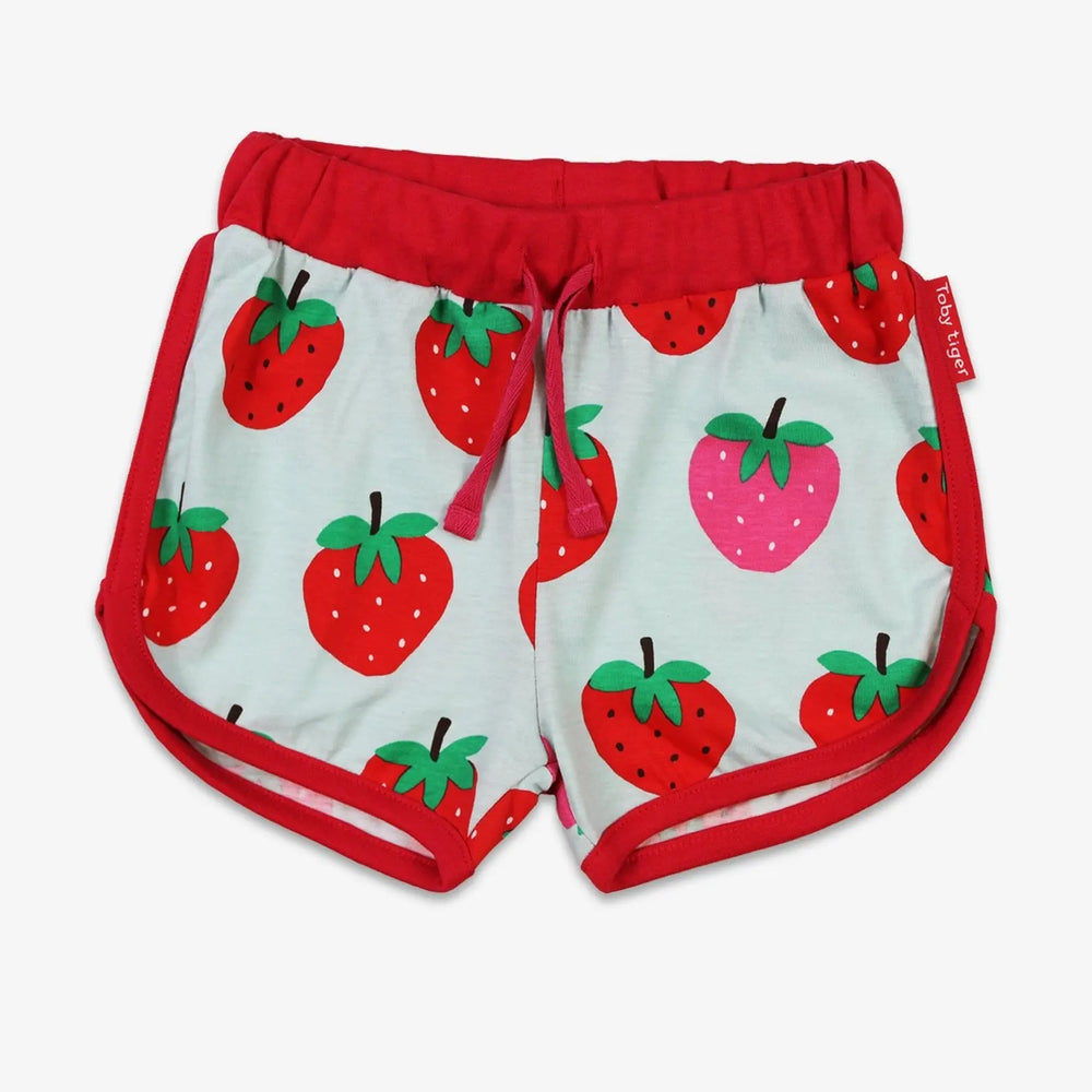Organic Strawberry Print Running Shorts Toby Tiger