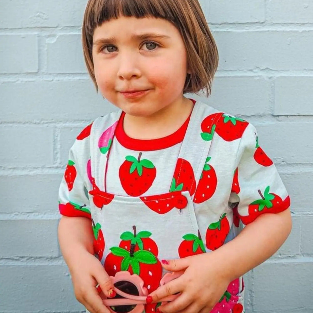 Organic Strawberry Print Short Pyjamas Toby Tiger