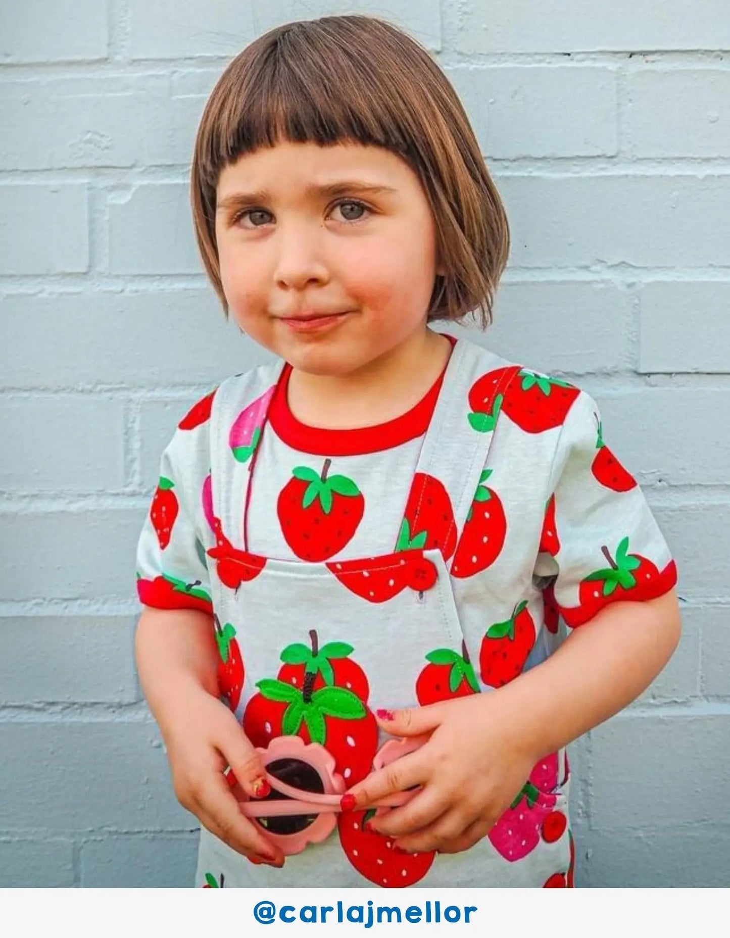 Organic Strawberry Print Short Pyjamas Toby Tiger