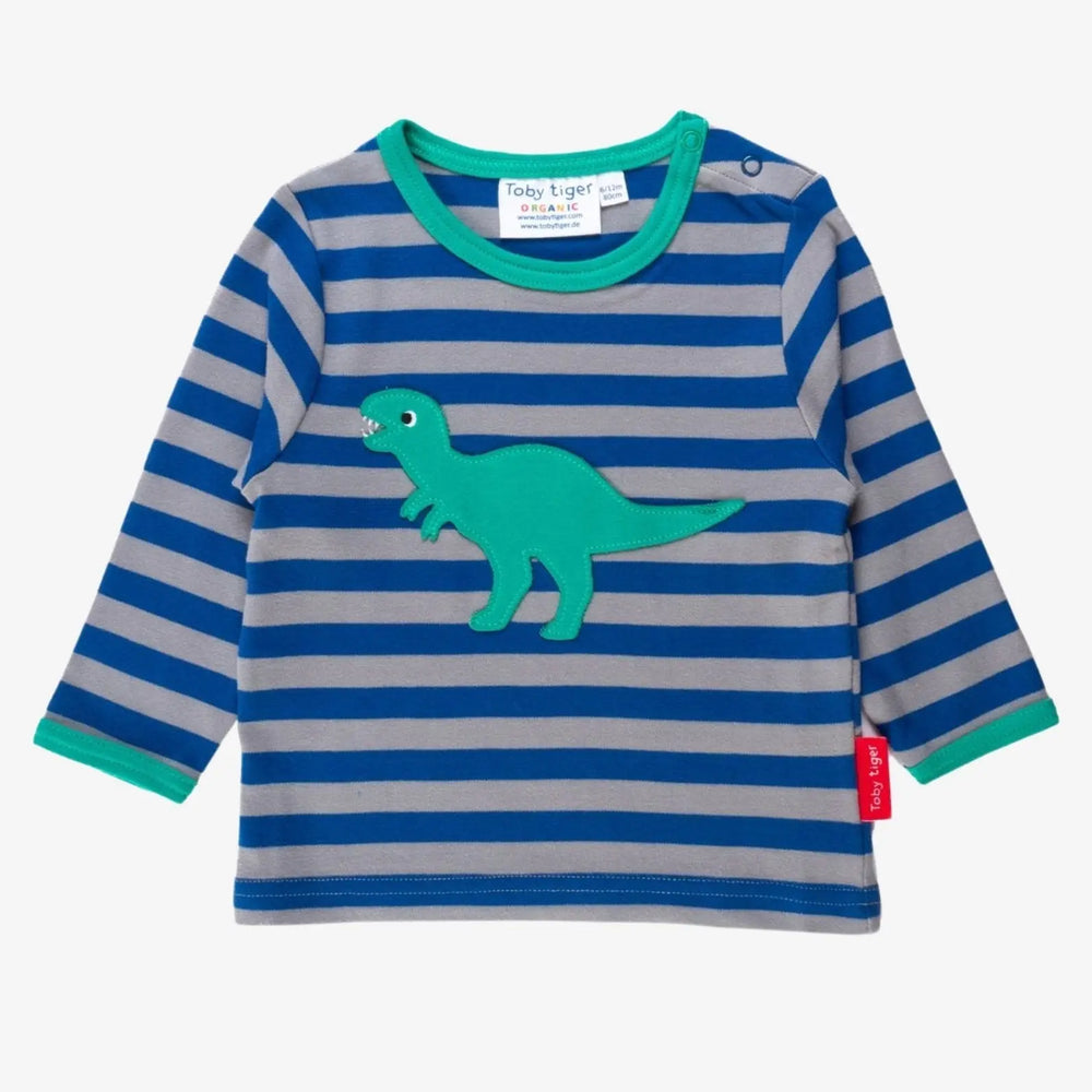 Organic T-Rex Applique Long-Sleeved T-shirt Toby Tiger