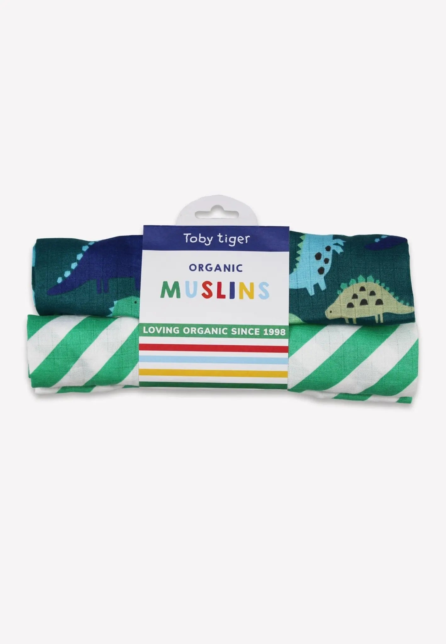 Organic Tonal Dinosaur Muslin 2-Pack Toby Tiger