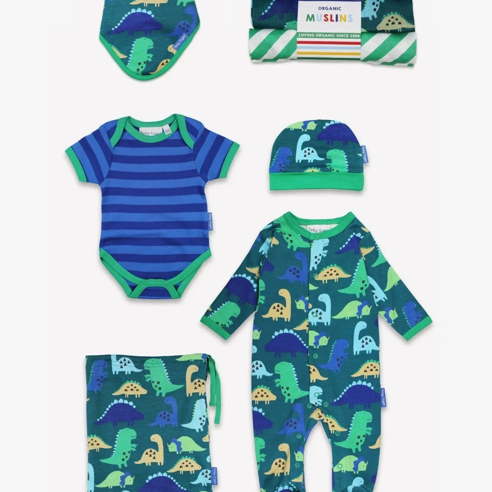Organic Tonal Dinosaur Print Baby Bundle Toby Tiger