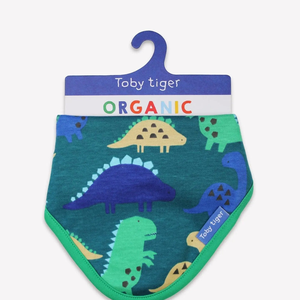 Organic Tonal Dinosaur Print Dribble Bib Toby Tiger