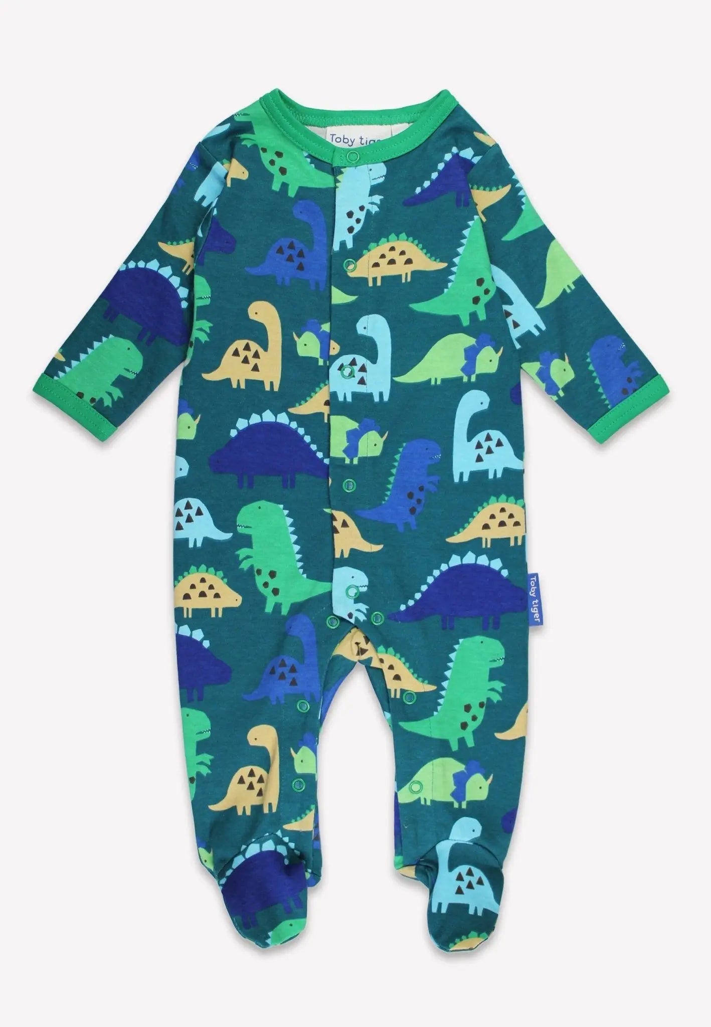Organic Tonal Dinosaur Print Sleepsuit Toby Tiger