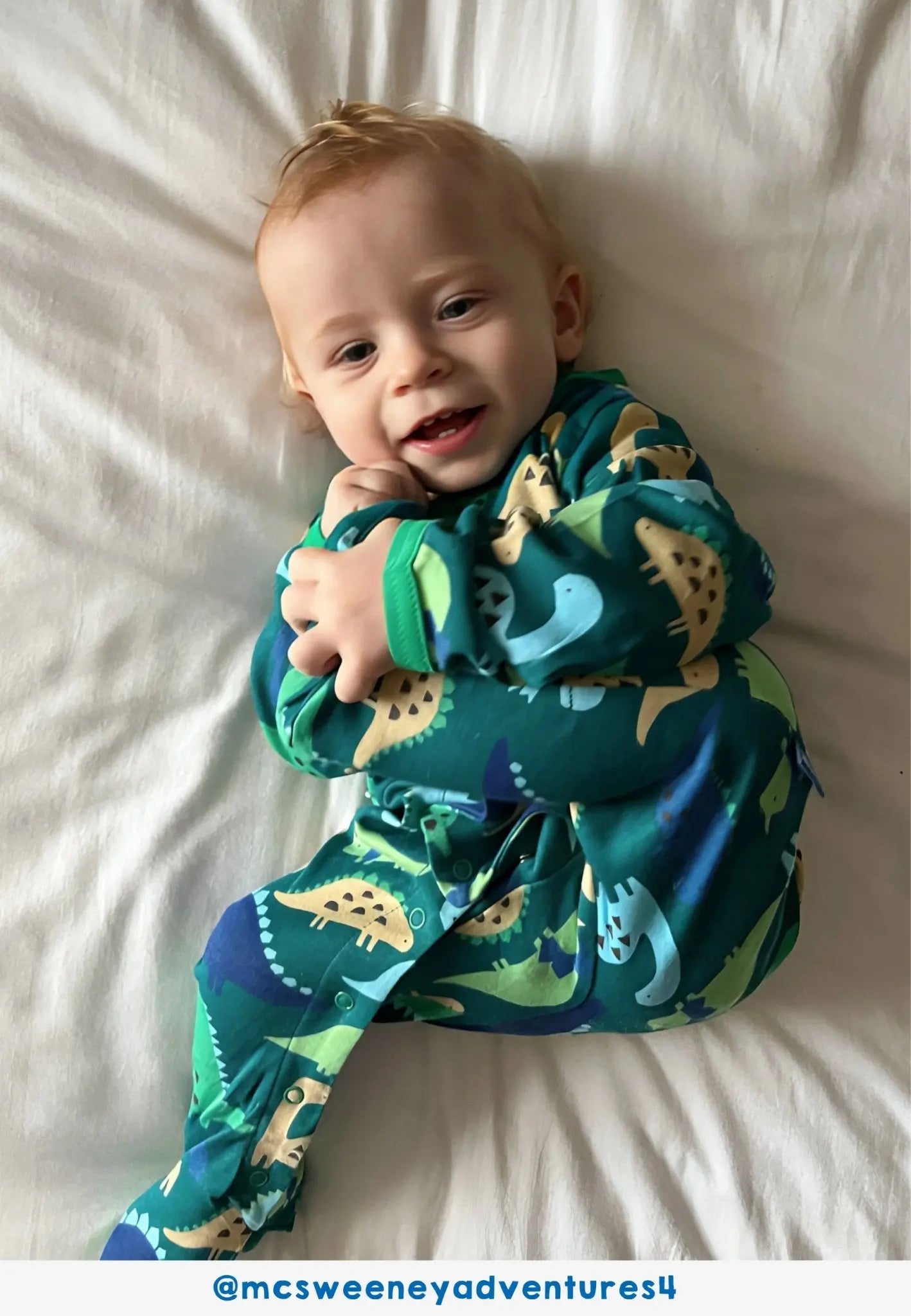 Organic Tonal Dinosaur Print Sleepsuit Toby Tiger