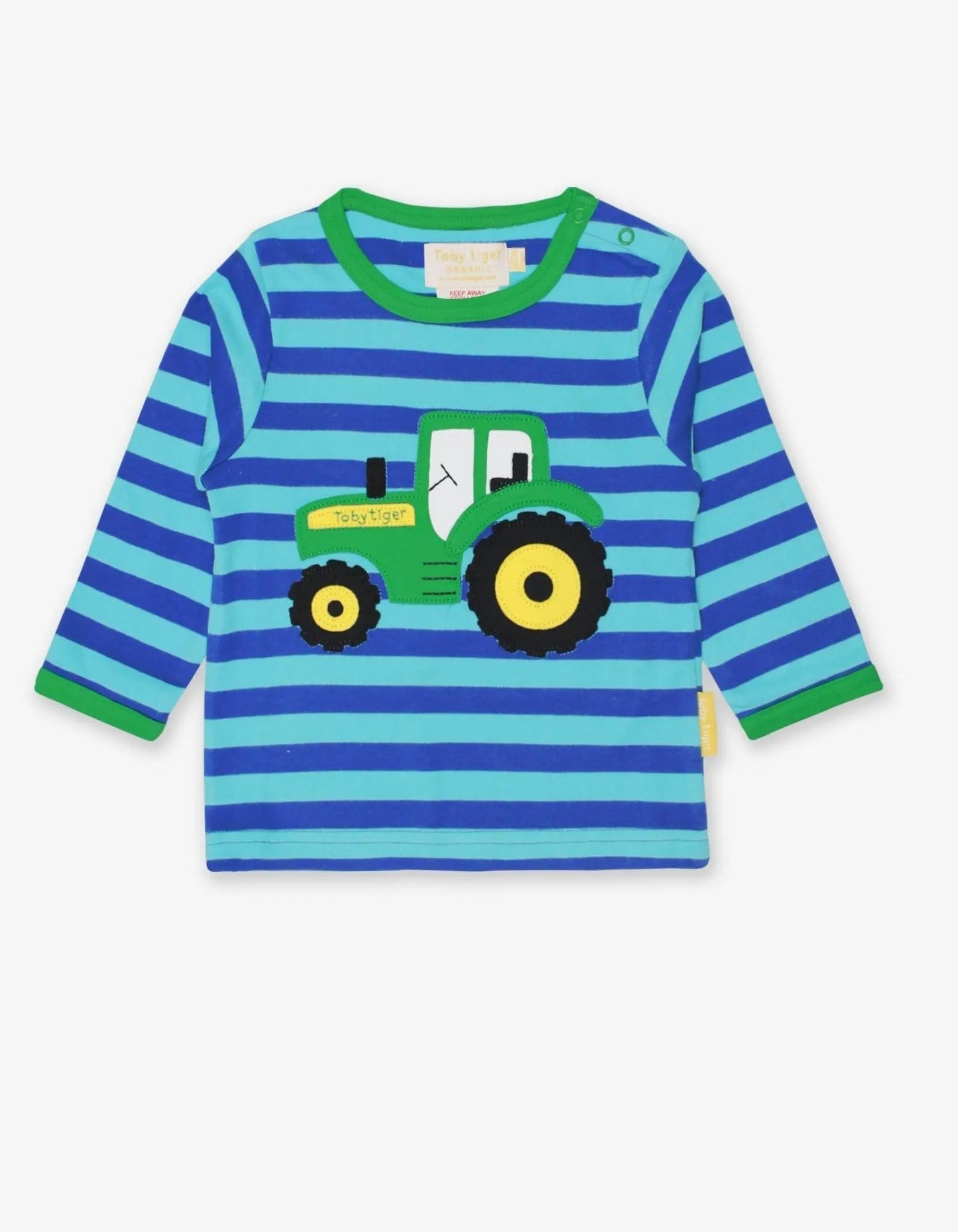 Organic Tractor Applique Long-Sleeved T-Shirt Toby Tiger