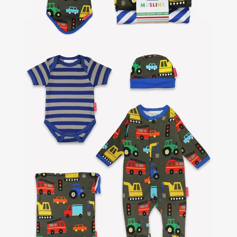 Organic Transport Print Baby Bundle Toby Tiger