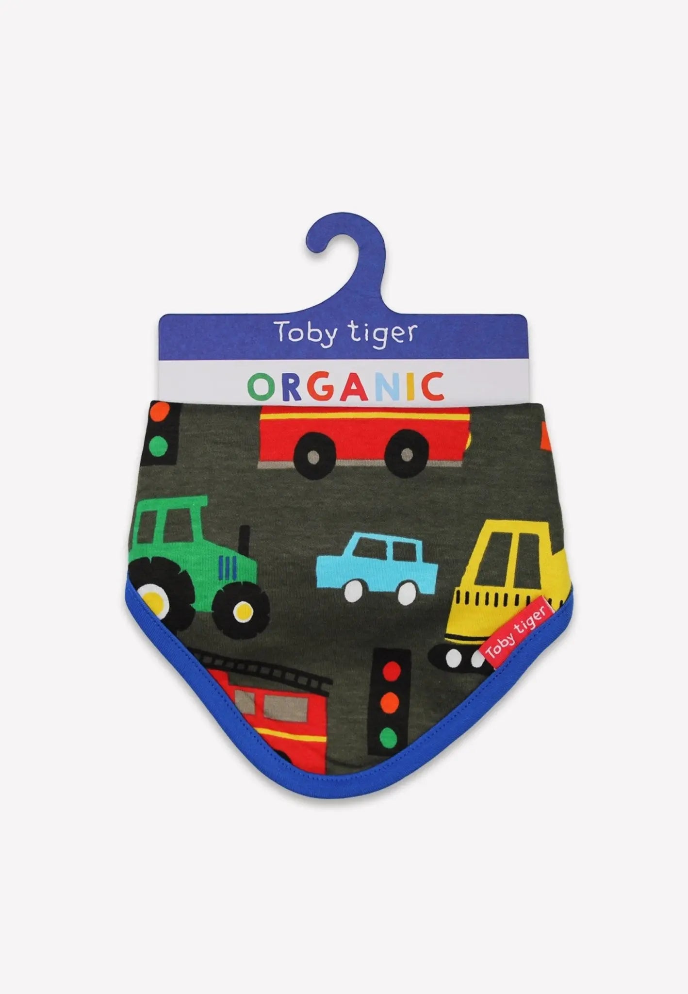 Organic Transport Print Dribble Bib Toby Tiger
